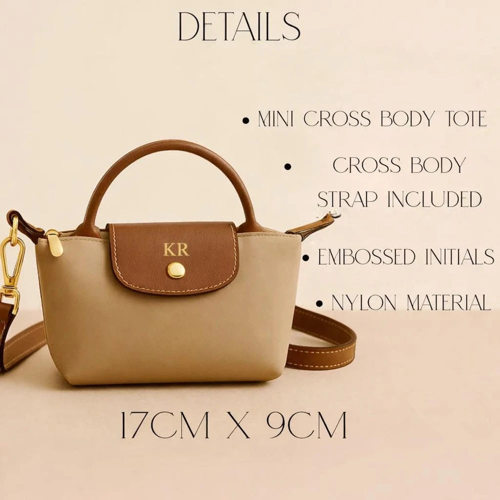 Personalized Nylon Crossbody Tote