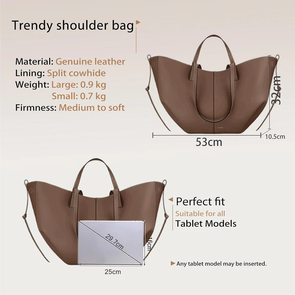 Leather Wing Tote Bag