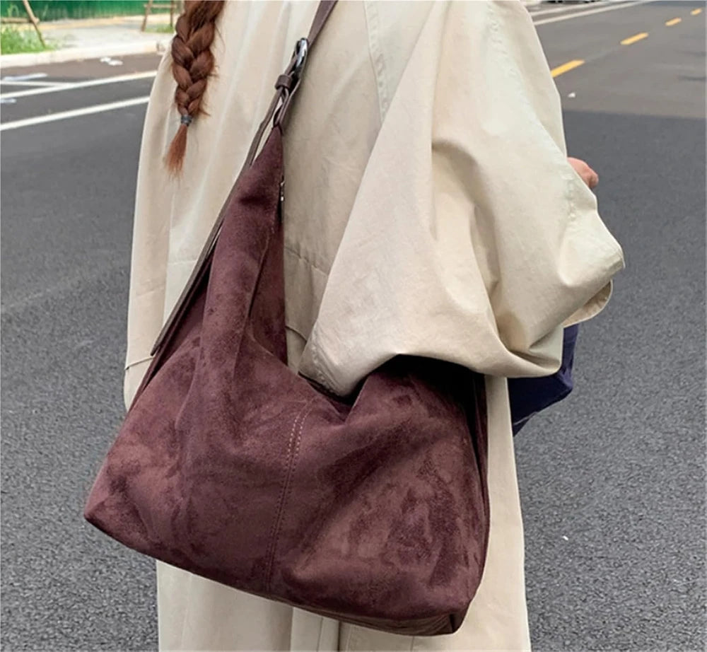 Matte Suede Hobo Bag