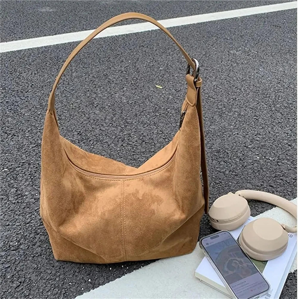 Matte Suede Hobo Bag