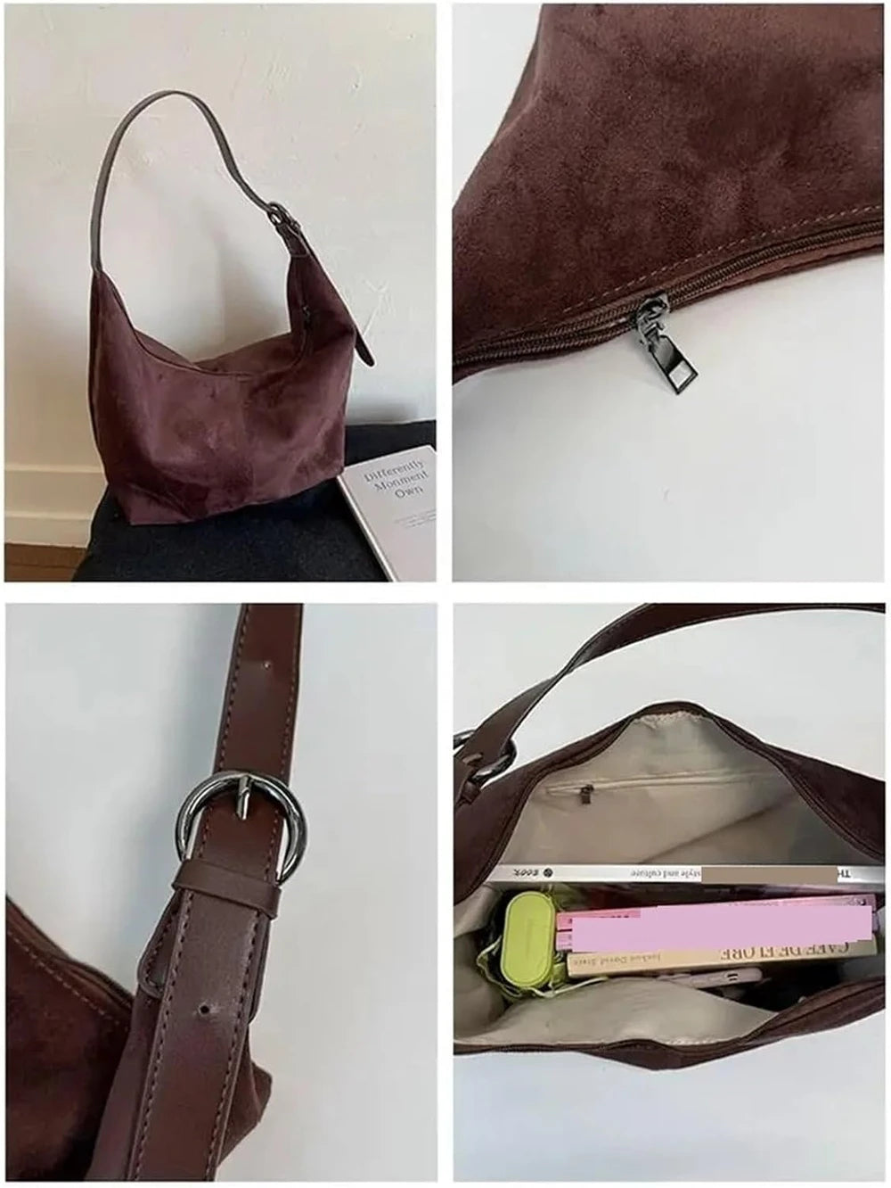 Matte Suede Hobo Bag