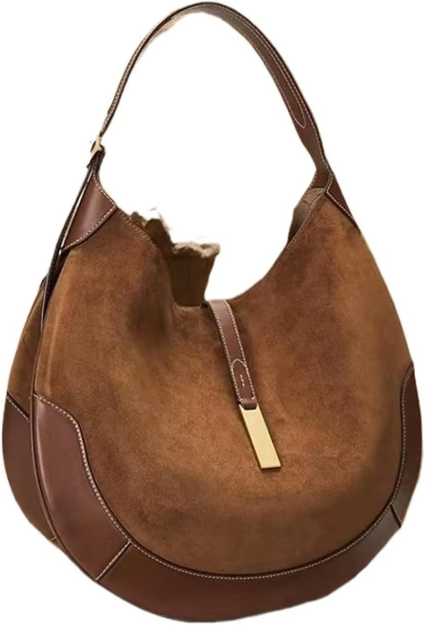 Suede Dumpling Shoulder Bag