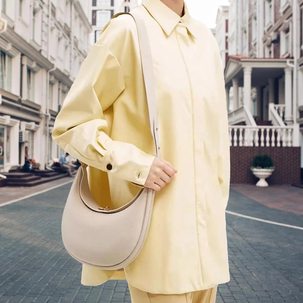 Leather Half Moon Sling Bag