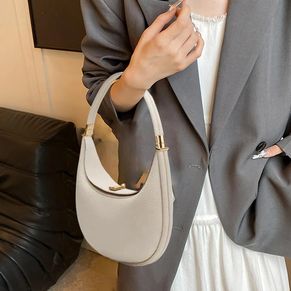 Leather Half Moon Sling Bag