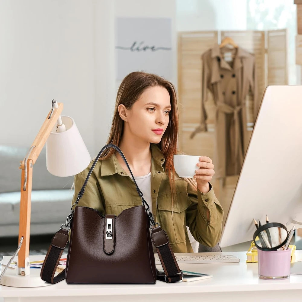 Leather Bucket Tote
