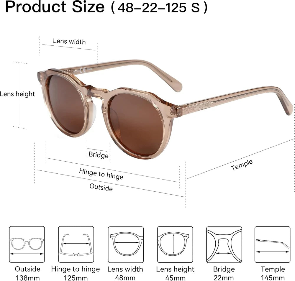 Zenottic Vintage Round Polarized Sunglasses